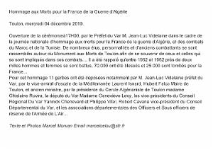 2019 12 04  TOULON HOMMAGE NATIONAL AUX MORTS POUR LA FRANCE EN AFN